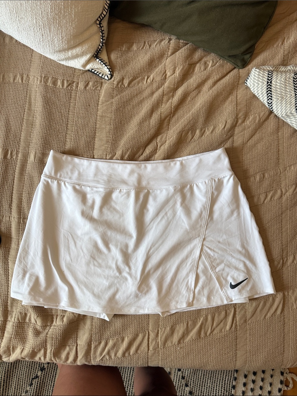 Nike White Tennis Skort with Black Swoosh